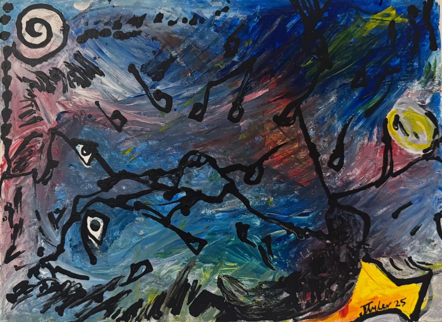 Tide of Thought - Original painting exploring rhythm and emotional undercurrent